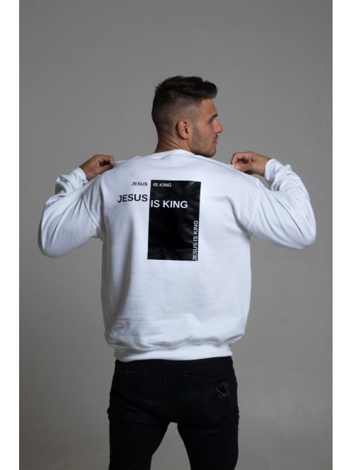 JESUS IS KING white unisex crewneck