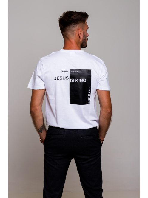 JESUS IS KING white unisex T-shirt