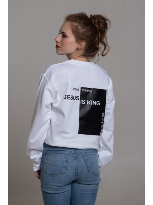 JESUS IS KING white unisex crewneck