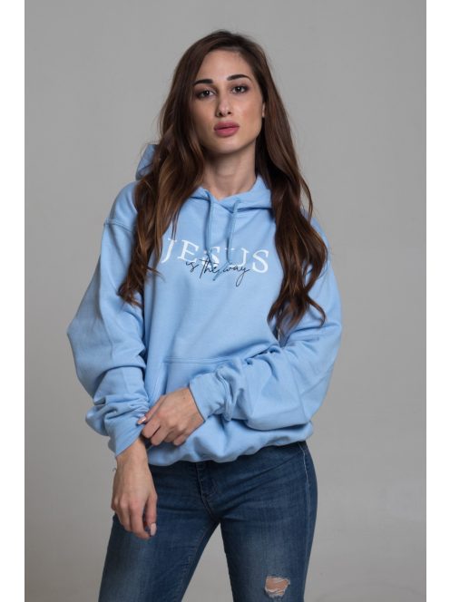 JESUS IS THE WAY baby blue unisex hoodie